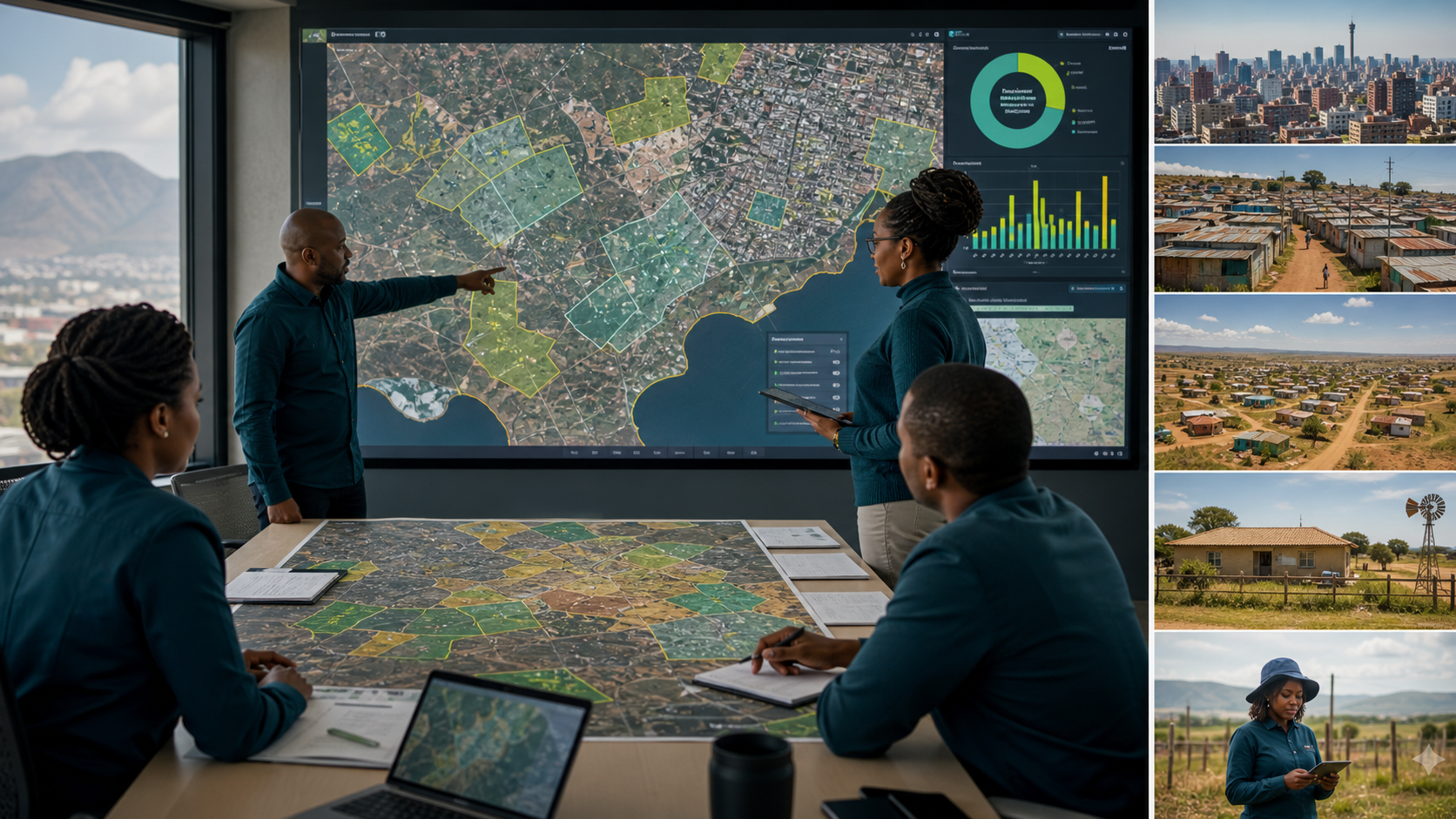 National census planners reviewing settlement classification, enumeration boundaries and coverage evidence